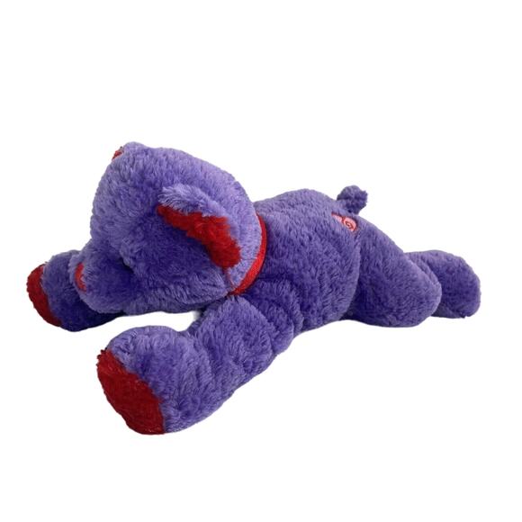 MARY MEYER Vintage 2000 Purple Red Heart Bear Weighted Stuffed Animal Plush - Picture 3 of 10